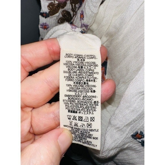 FP1 NWT Free People Oxford Embroidered Mini Dress Retail $128 Cream Ivory Small - Picture 10 of 10